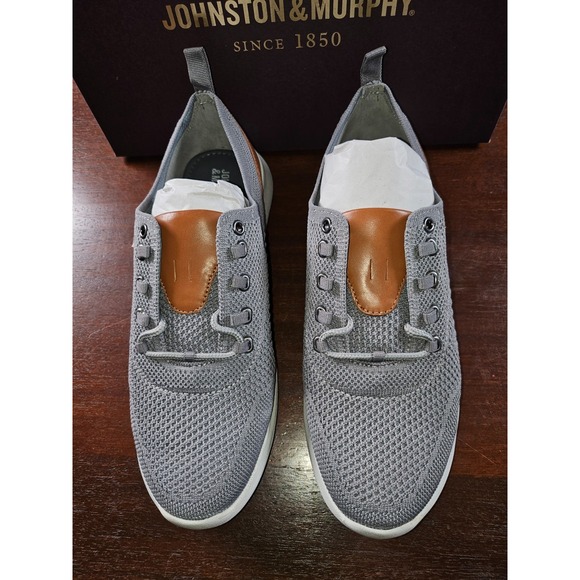 Mens 6‎ M Johnston Murphy Amherst Knit U Throat Gray Knit Size 6 NEW - Picture 4 of 8